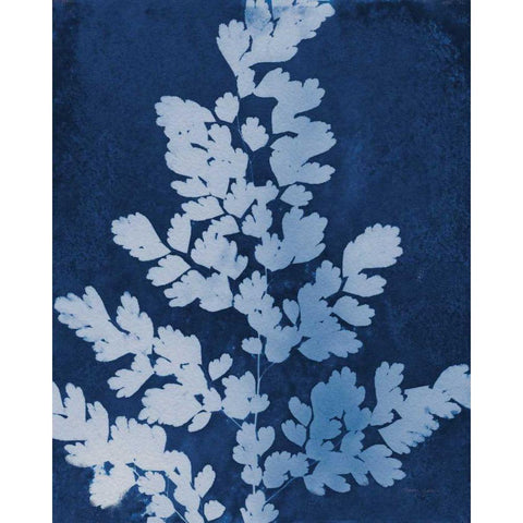 Enchanted Cyanotype VII White Modern Wood Framed Art Print by Green, Nancy