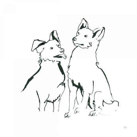 Lovable Mutts VI Black Modern Wood Framed Art Print by Paschke, Chris