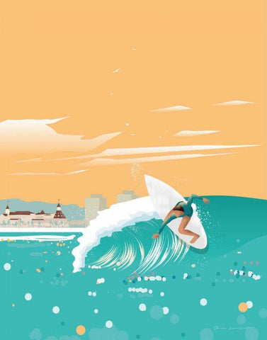 San Diego No Words White Modern Wood Framed Art Print with Double Matting by Escalante, Omar