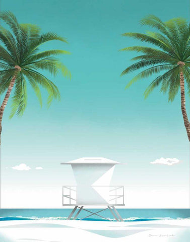 Malibu No Words White Modern Wood Framed Art Print with Double Matting by Escalante, Omar