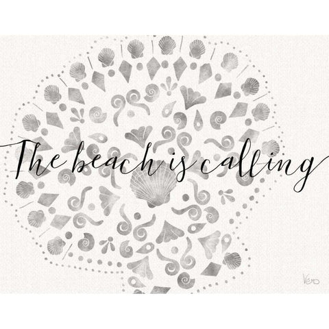 Sea Charms V Silver Black Modern Wood Framed Art Print with Double Matting by Charron, Veronique