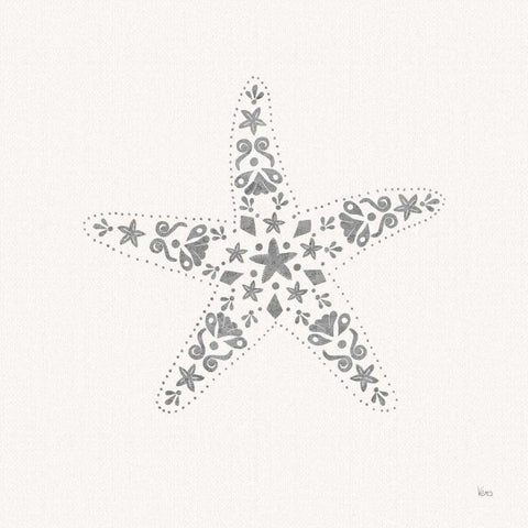 Sea Charms I no Words Silver White Modern Wood Framed Art Print with Double Matting by Charron, Veronique