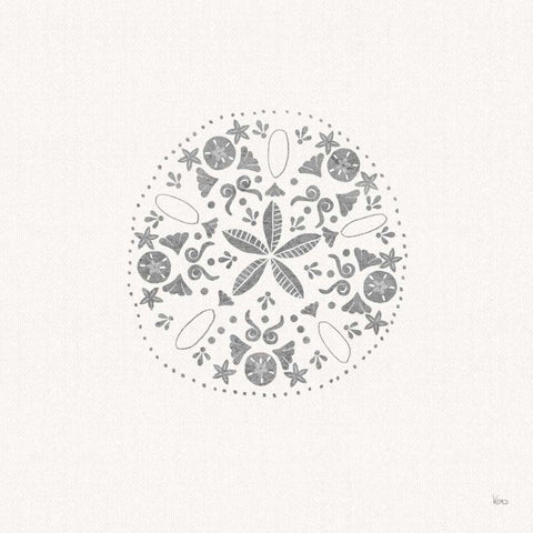 Sea Charms II no Words Silver White Modern Wood Framed Art Print by Charron, Veronique