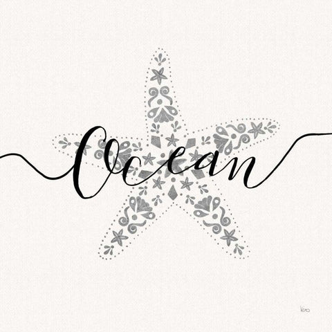 Sea Charms I Silver Black Ornate Wood Framed Art Print with Double Matting by Charron, Veronique