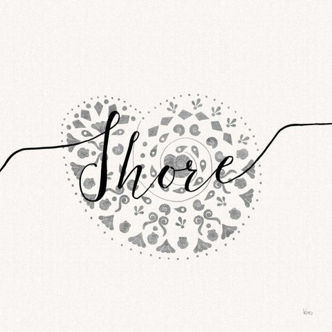 Sea Charms IV Silver Black Modern Wood Framed Art Print by Charron, Veronique