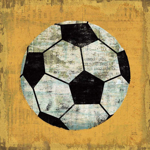 Ball IV Yellow White Modern Wood Framed Art Print by Mullan, Michael