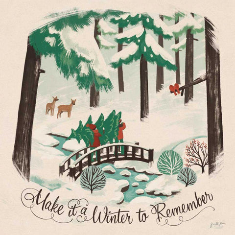 Winter Bliss II White Modern Wood Framed Art Print with Double Matting by Penner, Janelle