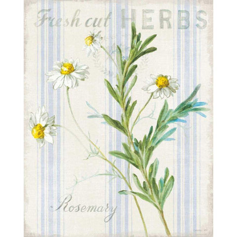 Floursack Herbs I White Modern Wood Framed Art Print by Nai, Danhui