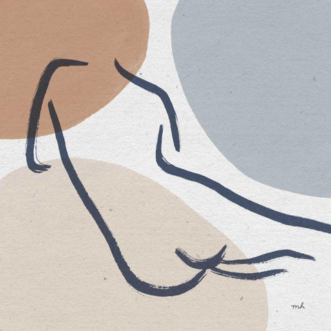 Line Figures IV White Modern Wood Framed Art Print with Double Matting by Hershey, Moira