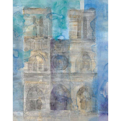Paris at Dusk I Gold Ornate Wood Framed Art Print with Double Matting by Hristova, Albena