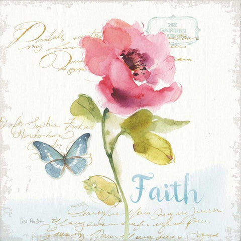 Rainbow Seeds Floral VI Faith Sq Black Ornate Wood Framed Art Print with Double Matting by Audit, Lisa