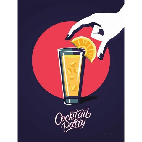 Cocktail Party White Modern Wood Framed Art Print by Escalante, Omar