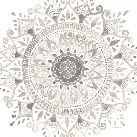 Mandala Delight I Neutral Crop White Modern Wood Framed Art Print by Nai, Danhui