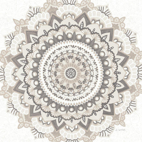 Mandala Dream Neutral Crop White Modern Wood Framed Art Print by Wiens, James