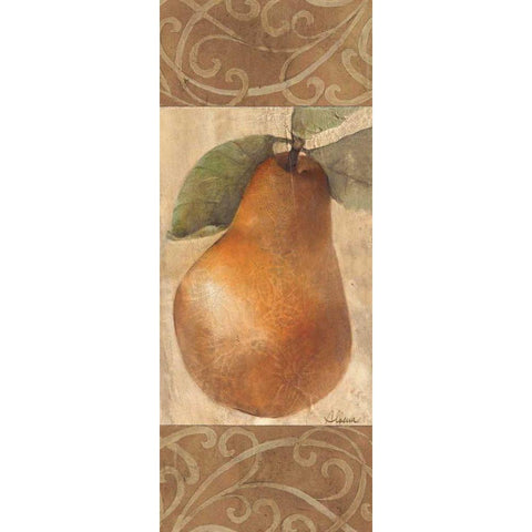 Patterned Pear White Modern Wood Framed Art Print by Hristova, Albena