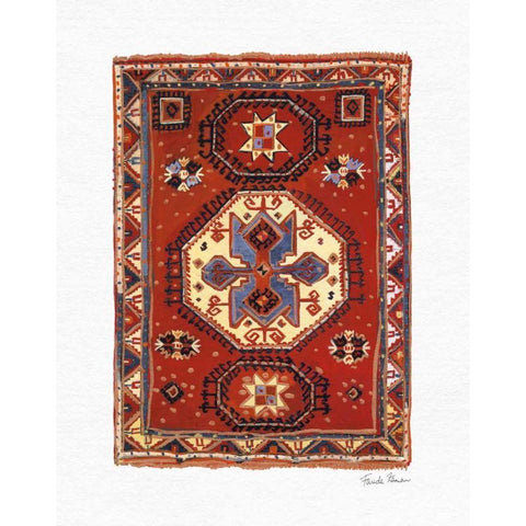 Moroccan Rug I Gold Ornate Wood Framed Art Print with Double Matting by Zaman, Farida