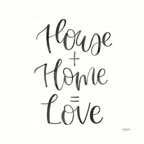 Home Sweet Home III BW White Modern Wood Framed Art Print with Double Matting by Jackson, Jenaya