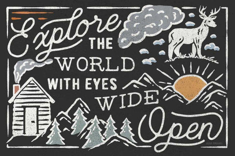 Adventurous IV Black - Horizontal Black Ornate Wood Framed Art Print with Double Matting by Marshall, Laura