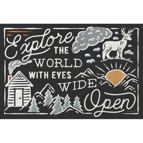 Adventurous IV Black - Horizontal White Modern Wood Framed Art Print by Marshall, Laura