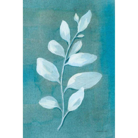 Cool Leaves I White Modern Wood Framed Art Print by Nai, Danhui