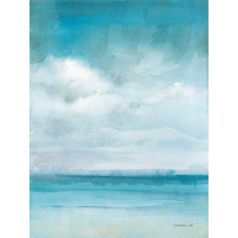 Ocean Breeze Black Modern Wood Framed Art Print by Nai, Danhui