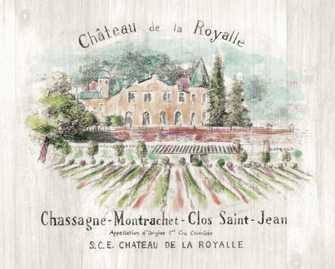 Chateau Royalle on Wood Color Black Ornate Wood Framed Art Print with Double Matting by Nai, Danhui
