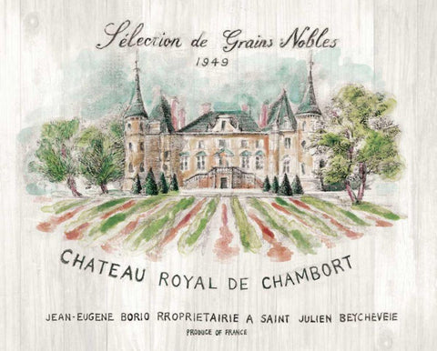 Chateau Chambort on Wood Color White Modern Wood Framed Art Print with Double Matting by Nai, Danhui