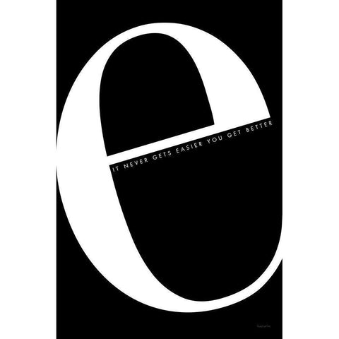 E is for Easier Black Modern Wood Framed Art Print with Double Matting by Charro, Mercedes Lopez