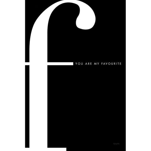 F is for Favourite Black Modern Wood Framed Art Print by Charro, Mercedes Lopez