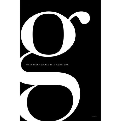 G is for Good Black Modern Wood Framed Art Print with Double Matting by Charro, Mercedes Lopez