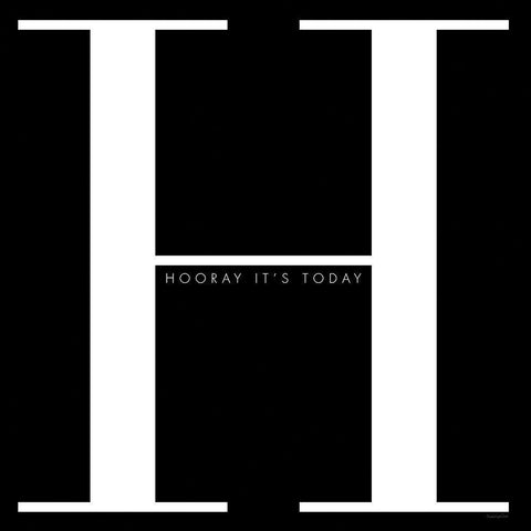 H is for Hooray White Modern Wood Framed Art Print by Charro, Mercedes Lopez