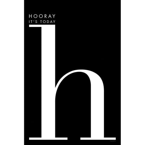 Hooray for H Black Modern Wood Framed Art Print with Double Matting by Charro, Mercedes Lopez