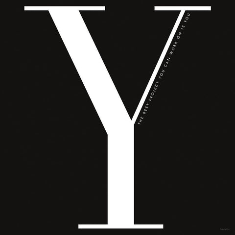 Y is for You White Modern Wood Framed Art Print with Double Matting by Charro, Mercedes Lopez