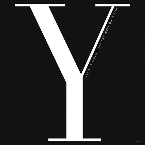 Y is for You White Modern Wood Framed Art Print by Charro, Mercedes Lopez