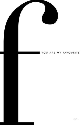 F is for favorite on White White Modern Wood Framed Art Print with Double Matting by Charro, Mercedes Lopez