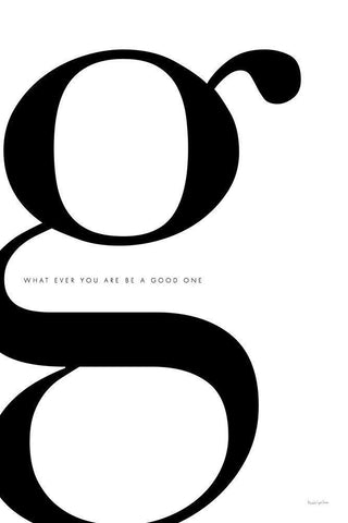 G is for Good on White White Modern Wood Framed Art Print with Double Matting by Charro, Mercedes Lopez