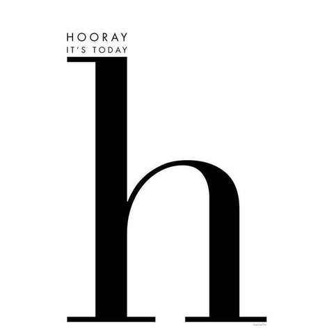 Hooray for H on White Gold Ornate Wood Framed Art Print with Double Matting by Charro, Mercedes Lopez