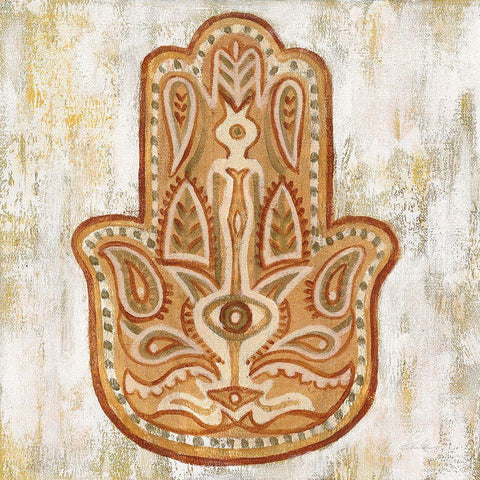 Hamsa Black Modern Wood Framed Art Print by Vassileva, Silvia