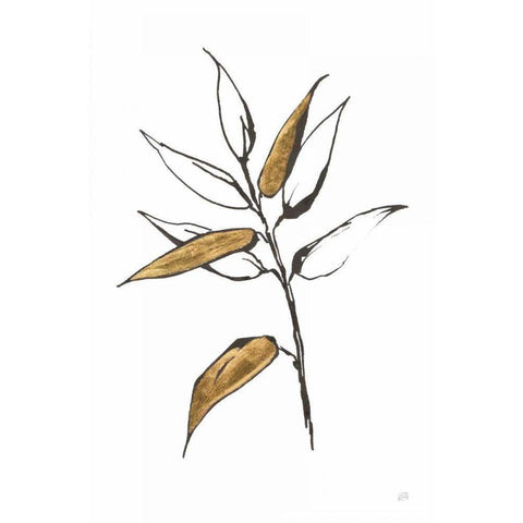 Leafed V Black Modern Wood Framed Art Print by Paschke, Chris