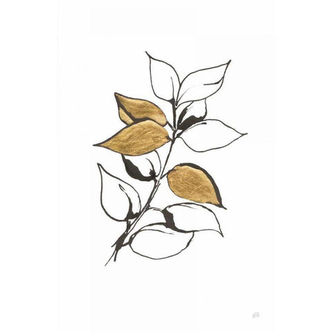 Leafed VII Black Modern Wood Framed Art Print with Double Matting by Paschke, Chris
