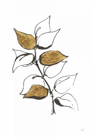 Leafed VIII White Modern Wood Framed Art Print with Double Matting by Paschke, Chris