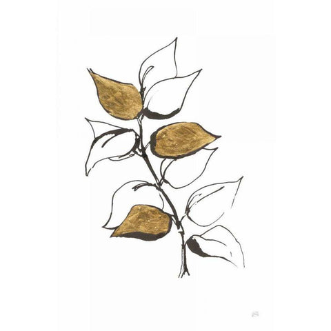 Leafed VIII Black Modern Wood Framed Art Print with Double Matting by Paschke, Chris