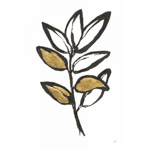 Leafed IX Black Modern Wood Framed Art Print by Paschke, Chris
