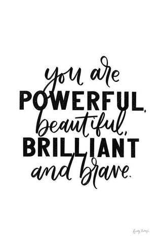 You Are Powerful BW White Modern Wood Framed Art Print with Double Matting by Thorns, Becky