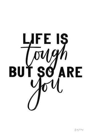 Life is Tough BW White Modern Wood Framed Art Print with Double Matting by Thorns, Becky