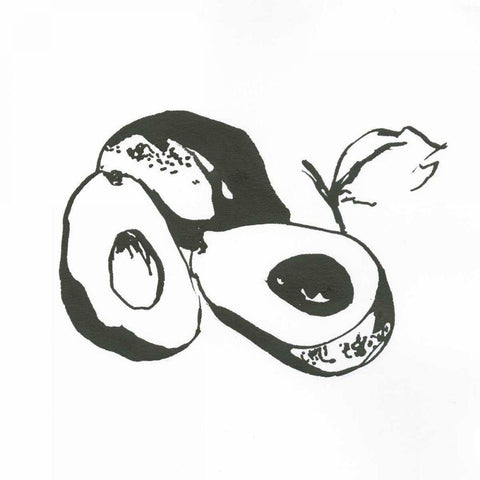 Avacado II BW Black Modern Wood Framed Art Print by Paschke, Chris