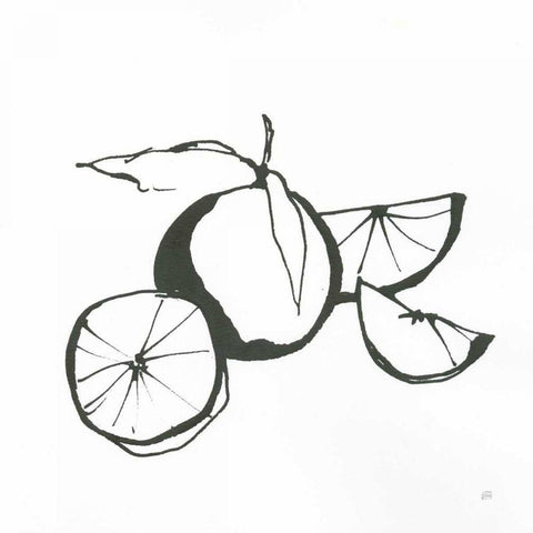 Oranges BW Black Modern Wood Framed Art Print by Paschke, Chris