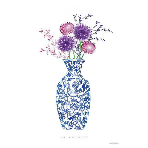 Chinoiserie Style II Gold Ornate Wood Framed Art Print with Double Matting by Charro, Mercedes Lopez