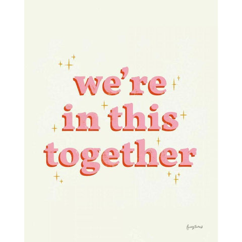 In This Together White Modern Wood Framed Art Print by Thorns, Becky