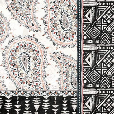 Kasbah Crush IV Black Modern Wood Framed Art Print with Double Matting by June, Dina